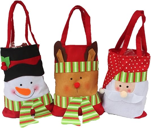 Amazon Honeystore クリスマス ラッピング 袋 クリスマスプレゼント ギフトバッグ クリスマス キャンディ 袋 ポーチ 手提げ 子供 3枚セット クリスマス雑貨 おもちゃ