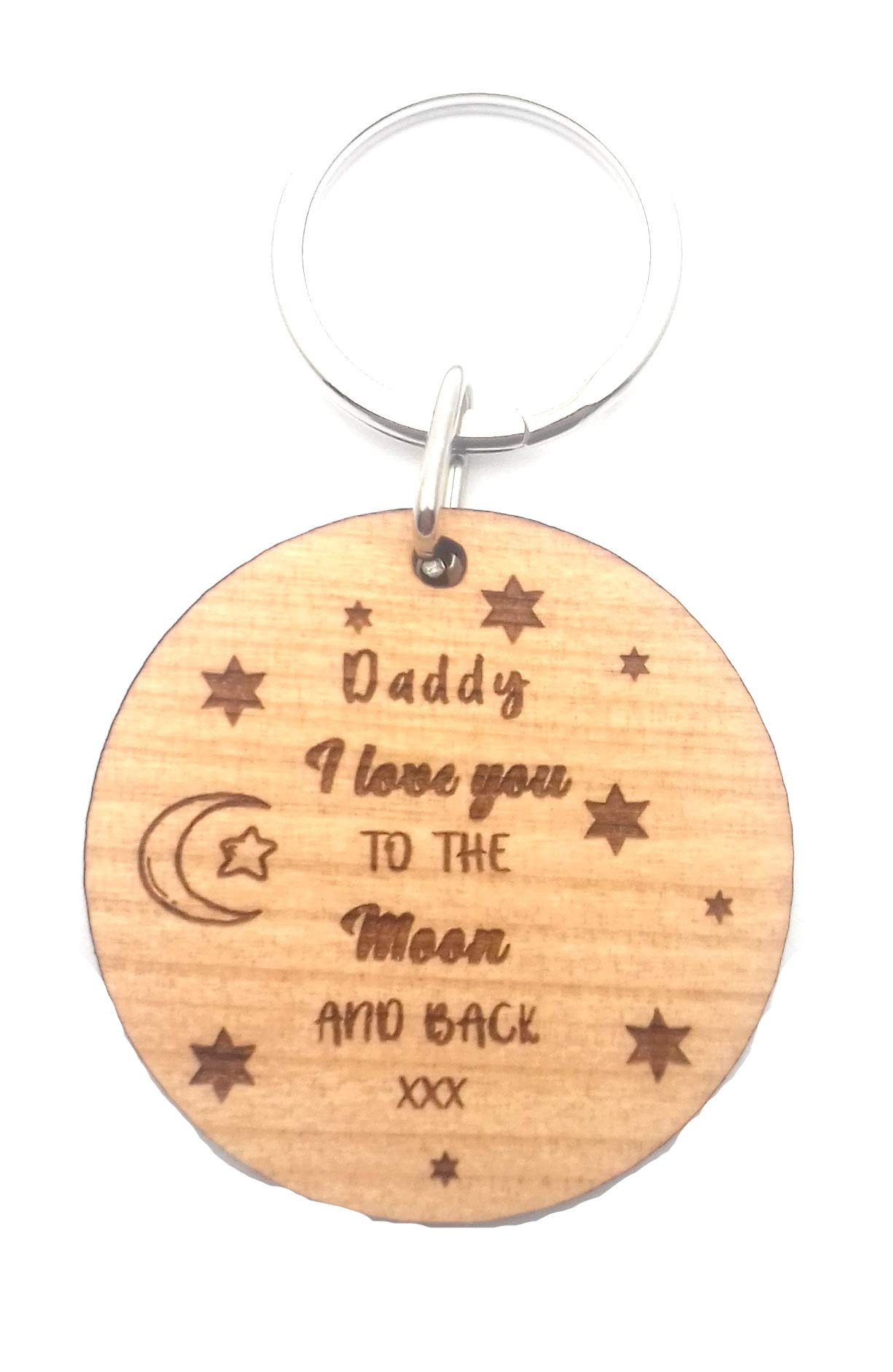 Chris Bag Of Goodies Wooden Keyring Key Ring Daddy I Love You to The Moon and Back