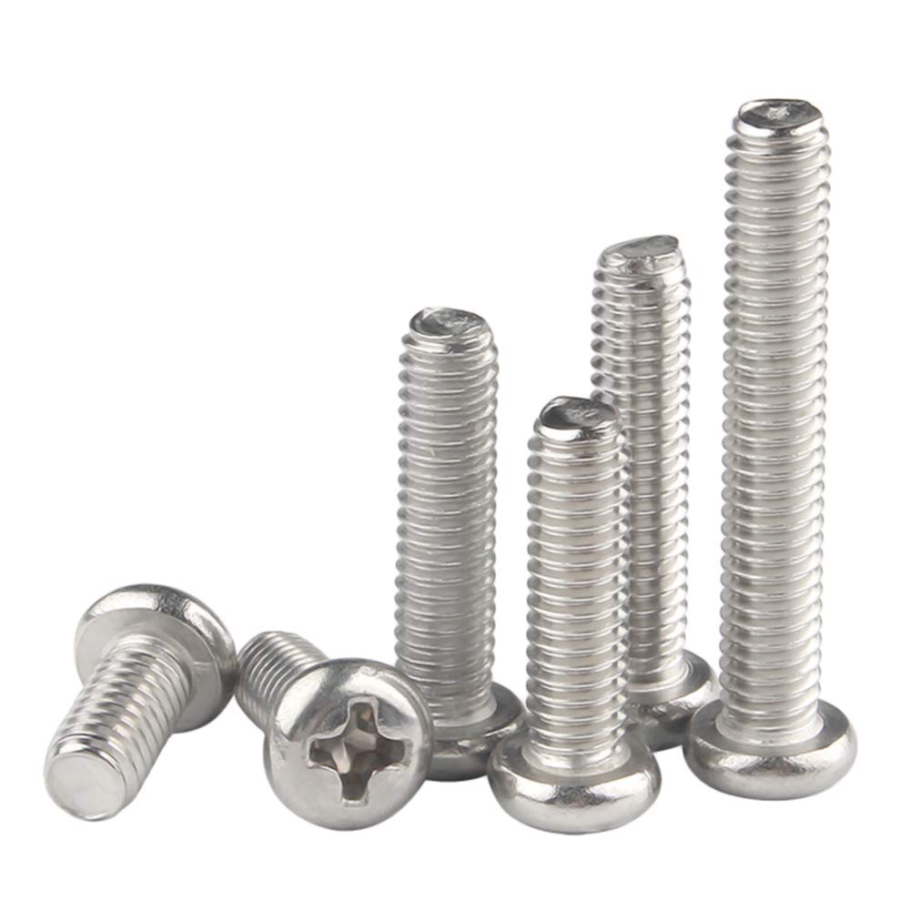 YOFASEN Machine Small Screw - Stainless Steel M1.2*(3-8MM) Cross Round Head Bolts Machinery Fasteners Screws Machinery Thread Screws, M1.2 * 3MM, 100PCS