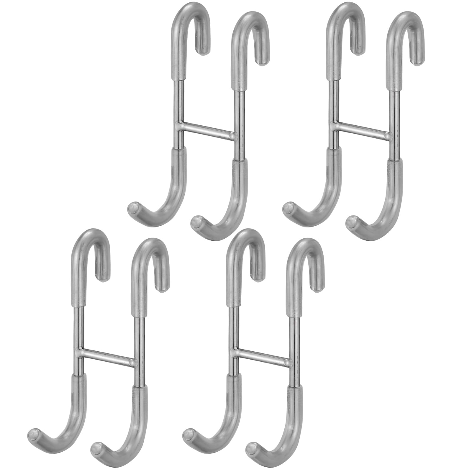 Photo 1 of BATHLAVISH Shower Hooks Silver Bathroom Robe Hook SUS 304 Stainless Steel Shower Door Hook for Bathroom Bath 4 Packs
