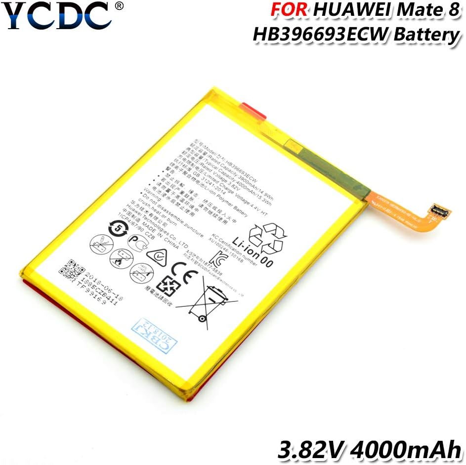 YCDC 2Pcs High Capacity HB396693ECW Battery for Huawei Mate 8 NXT-L09 TL00 AL10 DL00