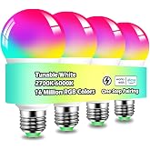 MELPO Smart Light Bulbs, 1300LM Color Changing Light Bulb, E26 Smart Bulbs | 16 Million Colors, Tunable White Alexa Light Bulbs, Music Sync, DIY Flash, Timing, A19 130W Equivalent, No WiFi Required.