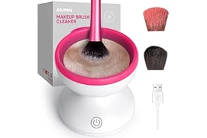 Alyfini Makeup Brush Cleaner Machine - Electric Make up Brushes Cleaner Cleanser Tool for All Size Beauty Foundation Concealer Contour Eyeshadow Brush Silicone Makeup Cleaning Solution