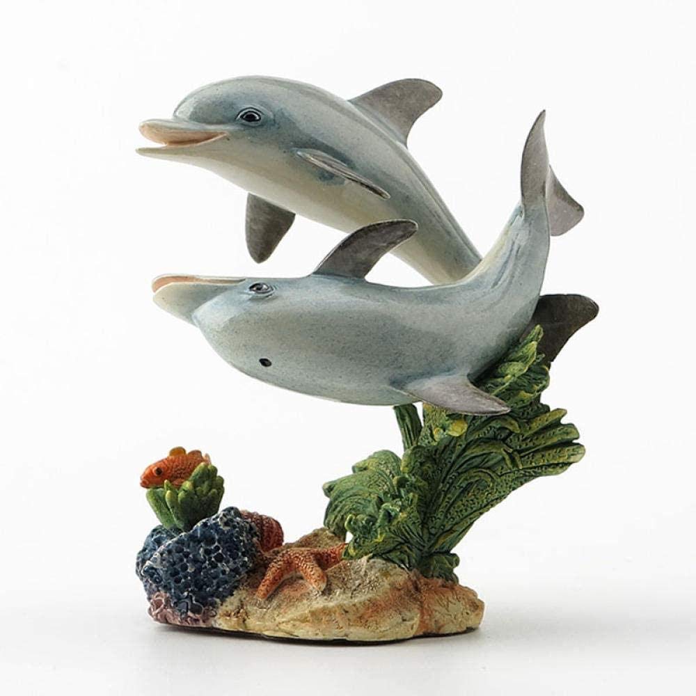 FJSZ Ornament Figurine Dancing Realistic Dolphin Statue Children's Desk Gift Fish Tank Decoration Di