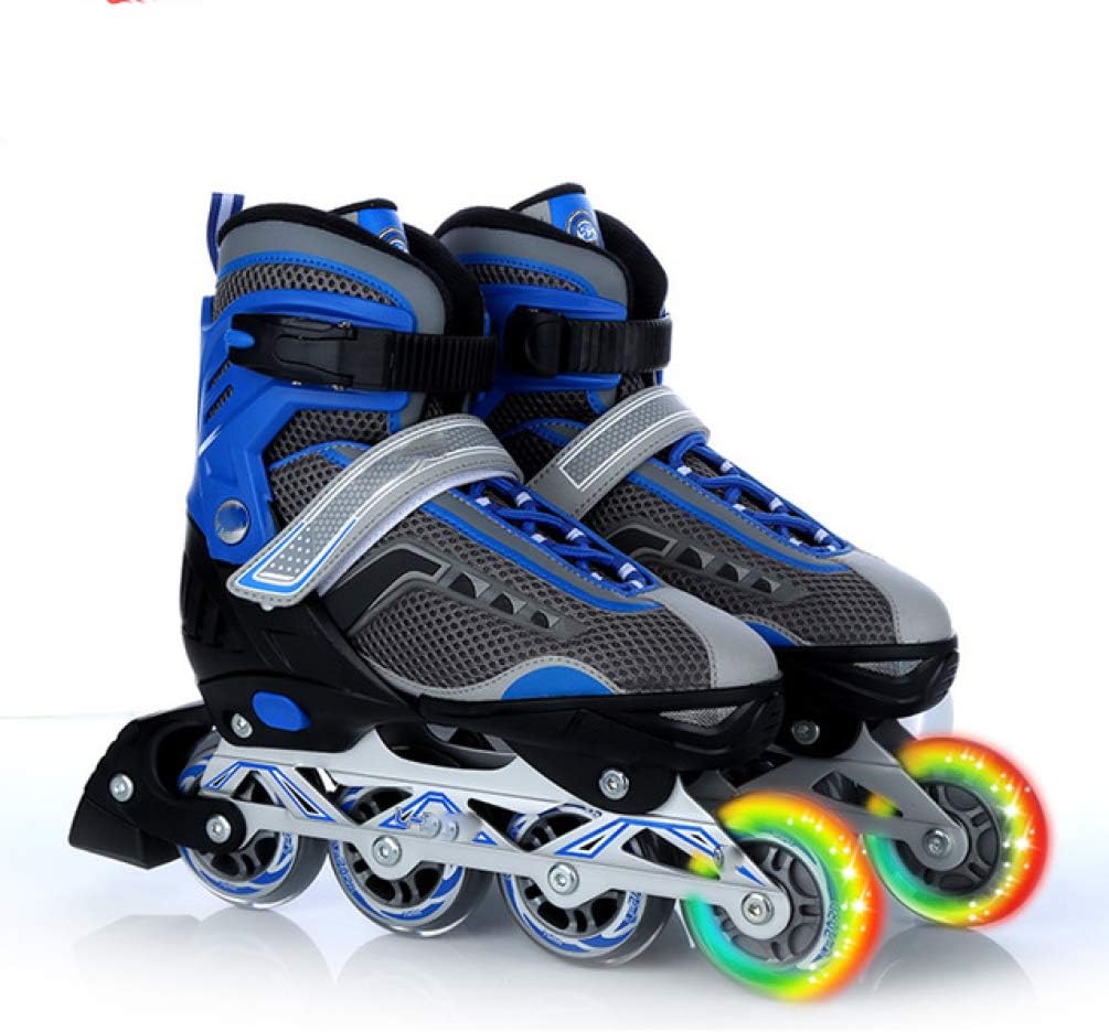 WTTO Rollschuhe, Verstellbarer InlineSkates Atmungsaktives Leder Mit
