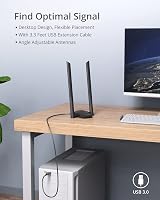 BrosTrend AX1800 USB WiFi 6 Dongle Dual Band 1800Mbps USB 3.0 view 5