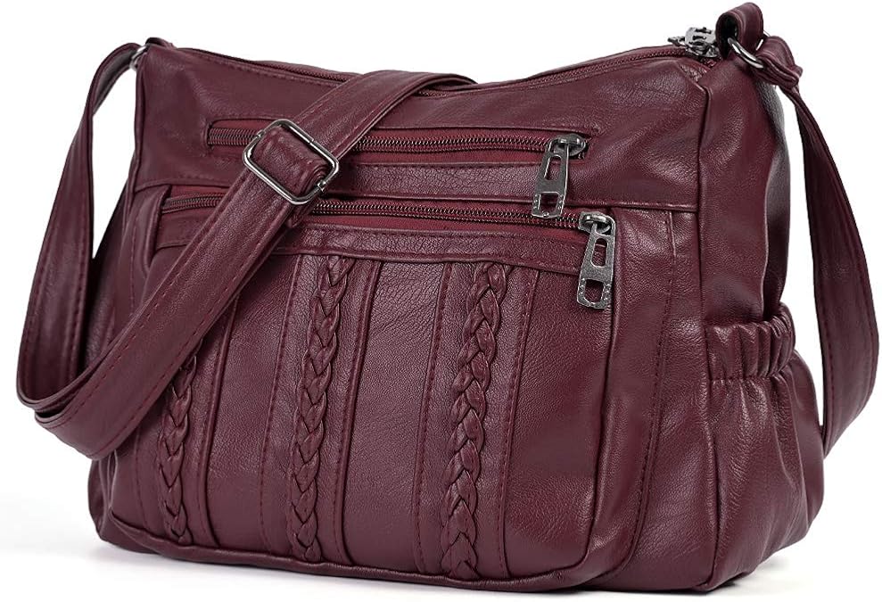 ELDA Crossbody Bags For Women Pocketbooks Soft PU Leather Purses and