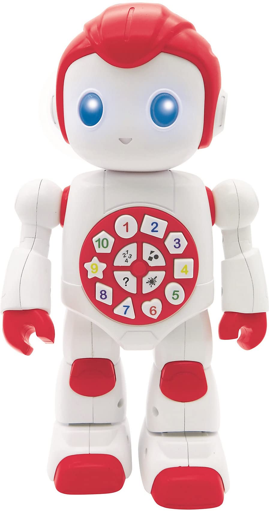 Lexibook 7280033 ROB15DE Powerman First Interactive Learning Robot Toy for Children Dancing Play Music Quiz Numbers Shapes Colours Boys Girls Smart Robot Junior Red/White