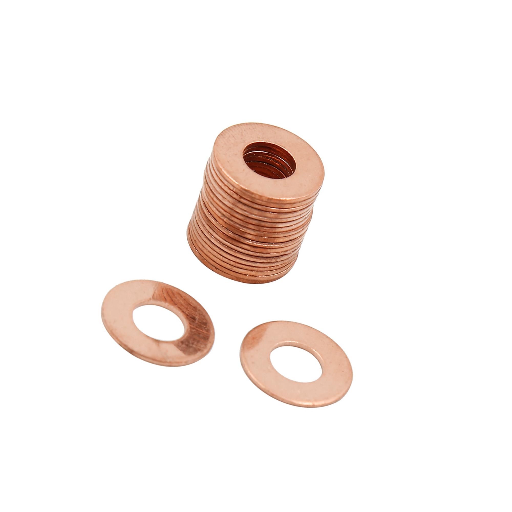 Motoforti 20pcs M8 x 18mm x 1mm Copper Flat Washer Sealing Ring for Screw Long-lasting