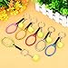 BBTO 6 Pieces Tennis Racket Keychain Key Rings Metal Tennis Ball Split Ring, 6 Colors
