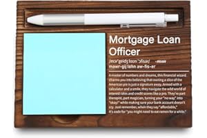 VYNWPDFLI Mortgage Loan Officer Gift, Finance-Themed Desk Organizer, Engraved Motivational Quote for Bankers & Brokers, Wooden Sticky Note Holder,LQQ45