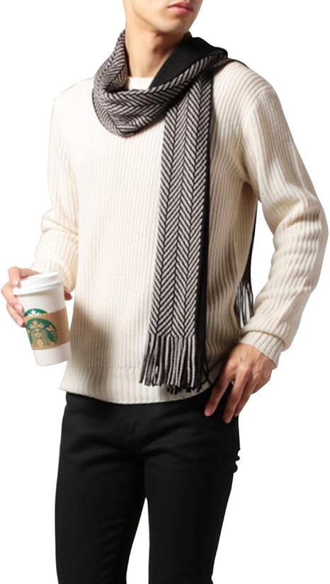 Amazon アスタリスク Astarisk ラッセルマフラー サイズフリー オフベージュ ヘリンボーン ストール マフラー 通販