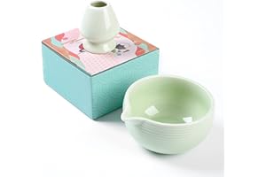 ZENRC Traditional Matcha Bowl and Whisk Rest (Reshaper) - Handmade Modern Ceramic Matcha Green Tea Ceremony Essential Matcha 