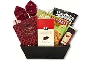Gluten-Free Health Food Gift Basket - Organic Granola, Fruit Chips, Nuts, Chocolate, Fudge, Sesame Bites - Prime Delivery, Ho