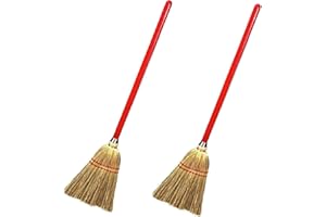 Rocky Mountain Goods Small Broom for Kids and Toddlers - Solid wood handle with 100% natural broom corn bristles - Ideal kids size 34” - Heavy duty durability - Toy broom (2)