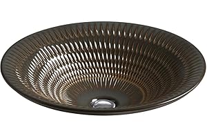 KOHLER K-17890-RL-RB2 ARTIST EDITIONS Derring Design on Round Carillon Wading Pool Bathroom Sink, Bourbon Rutile