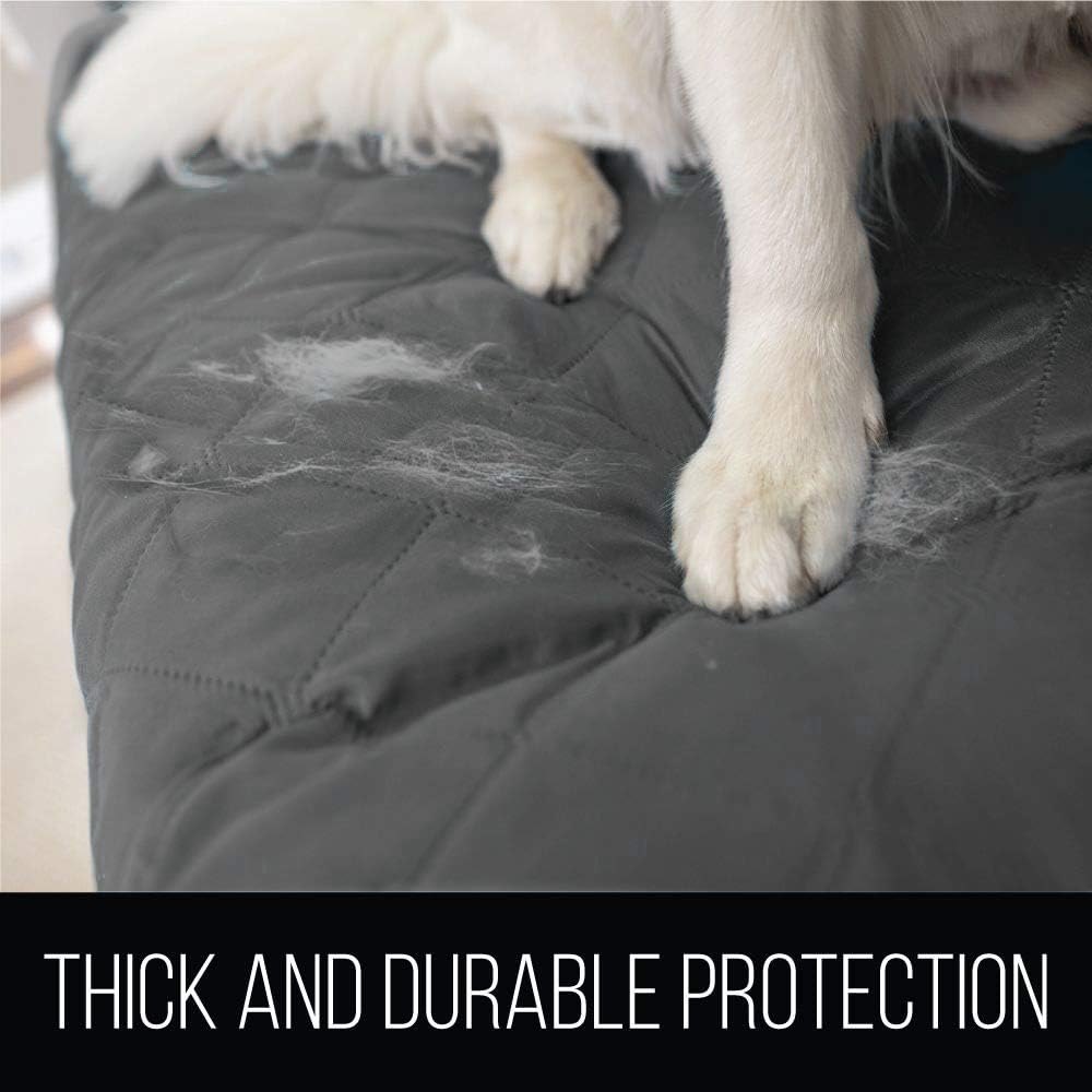 Sofa Shield Original Patent Pending Reversible X-Large Oversized Sofa Protector for Seat Width to 78 Inch, Furniture Slipcover, 2 Inch Strap, Couch Slip Cover Throw for Pet Dogs, Sofa, Charcoal Linen: Home & Kitchen