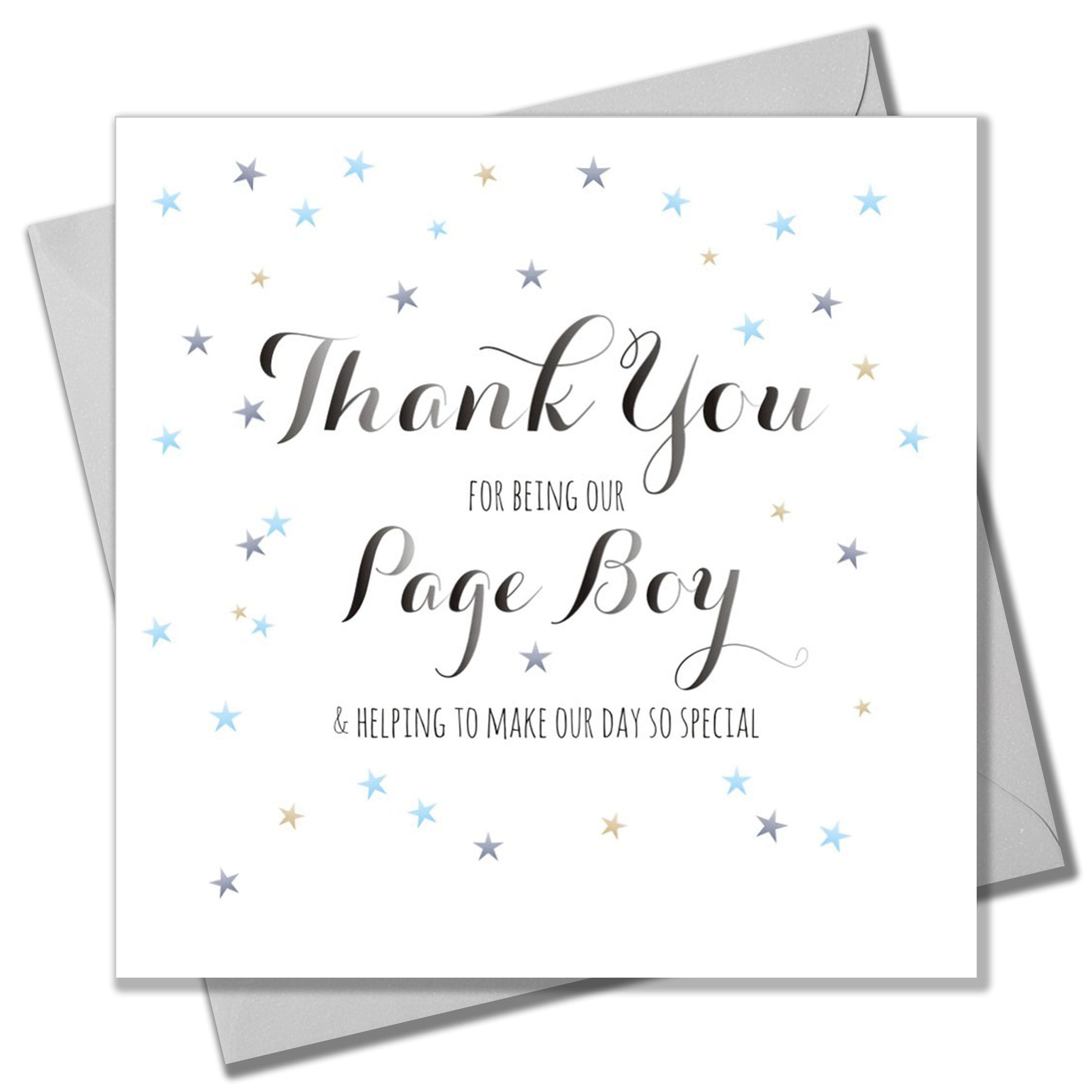 Claire Giles Greeting Cards, Wedding Card, Thank You for Being Our Page Boy, Dots Design Wedding Congratulations Greeting Card