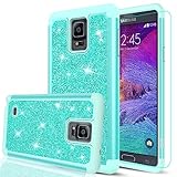 Note 4 Case, Galaxy Note 4 Glitter Case with HD Screen Protector,LeYi Bling Cute Girls Women [PC Silicone Leather] Dual Layer Heavy Duty Protective Case for Samsung Galaxy Note 4 TP Mint