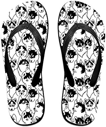Casual Men Women Sandals Siberian Husky Flip Flops Beach Slipper For Indoor Outdoor