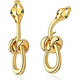 BENEIGE Gold Stud Earrings for Women Dainty 14K Gold Plated Snake Studs Earrings Handmade Hypoallergenic Minimalist Jewelry for Women