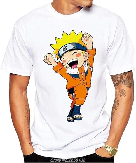 TSHIMEN t Shirt Herren Naruto Anime Japonais imprimé T-Shirt Tops Tees