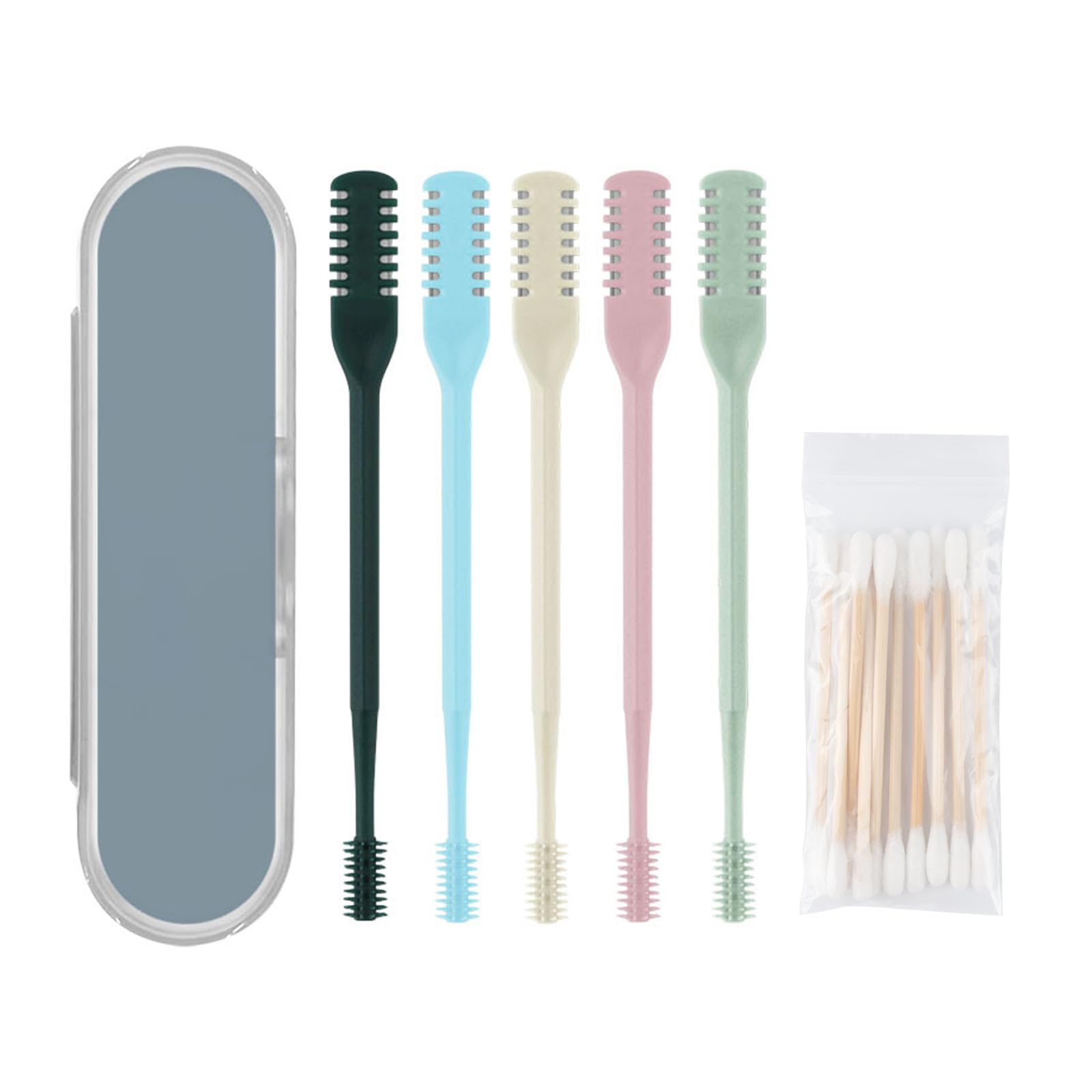 SSKHE 5 Pcs Nasal Hair Cutter, 2 in 1 Manual Nose Hair Trimmer, 360° Rotating Nose Scissors