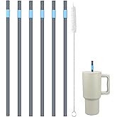 KLOWOAH Replacement Straw Compatible with Simple Modern 30oz Tumbler,with 1 Brush,Pack of 6 (blue-grey)