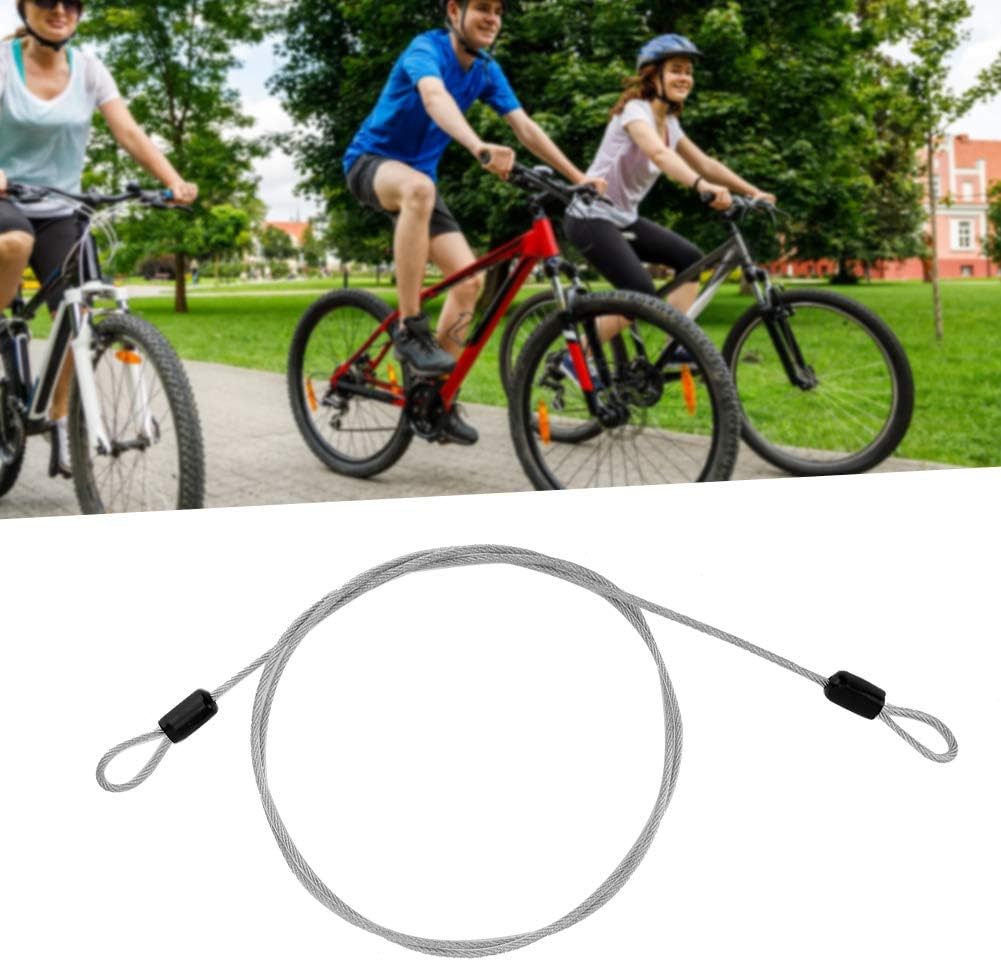 Stainless Steel Lock Cable with Looped Ends - 39.4in Security Cable for Bags Suitcases, Luggage & Bicycles (Silver) - Image 4