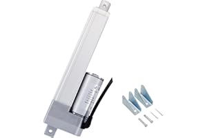 JQDML 6 Inch Stroke 12V Linear Actuator 300N/66lbs Speed 1.77"/sec Electric Actuators with Mounting Bracket for Home Automation, Window Opener,Door Opener