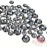 2000 pc 2mm - 6mm Resin Black Diamond round Rhinestones Flatback Mix SIZE *ship with FREE GIFT from GreatDeal68*