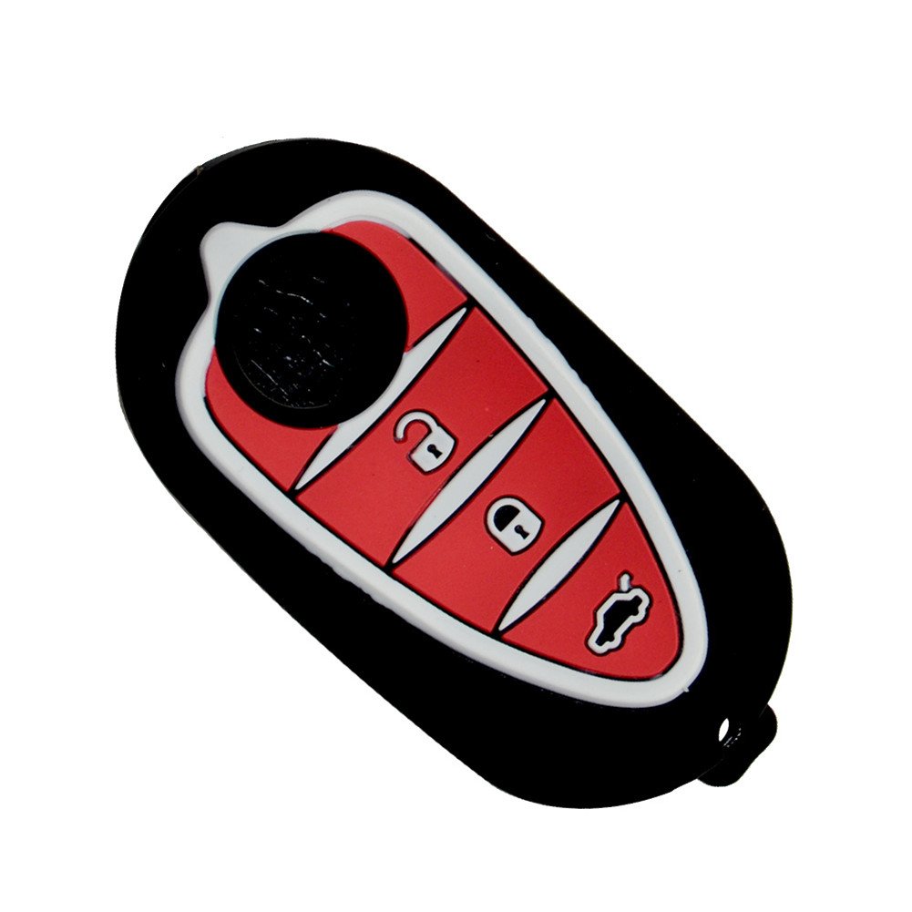 Happyit Silicone Car Key Case Cover for Alfa Myth 159 GTO Giulietta Romeo 4C GTA-m38 3 Buttons Fob Key (Black)