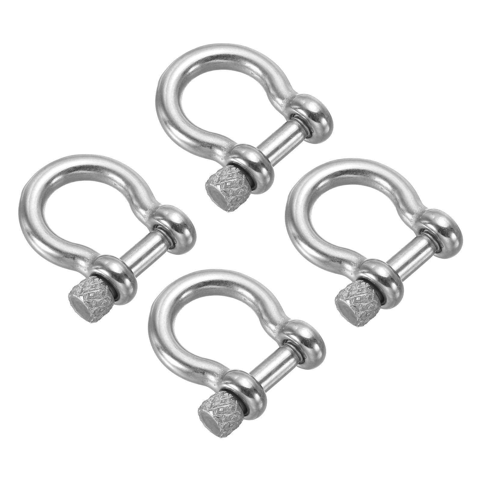 PATIKIL D-Ring Shackles, 4Pcs 5/16 Inch Inside Width Stainless Steel U Shape Small Shackles for DIY Leather Craft Replacement