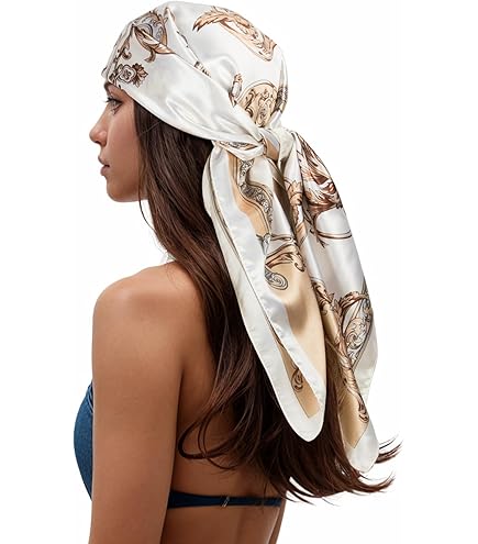 RIIQIICHY Head Scarf for Women Like Silk Satin Scarf for Hair