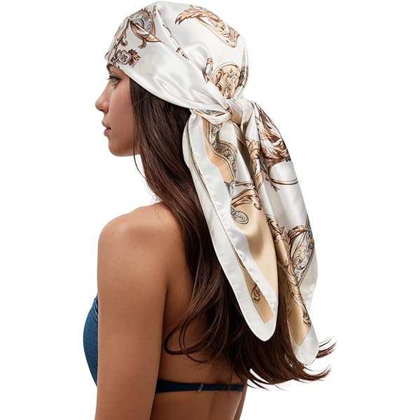 RIIQIICHY Head Scarf for Women Like Silk Satin Scarf for Hair