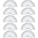 Outus Plastic Protractor for Angle Measurement Student Math 180 Degrees, 4 Inches, Clear, 10 Pack