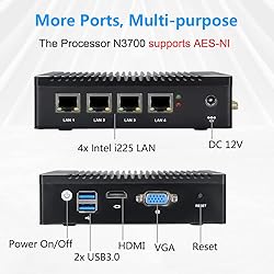 VNOPN Fanless Firewall Appliance Intel N3700/N3710