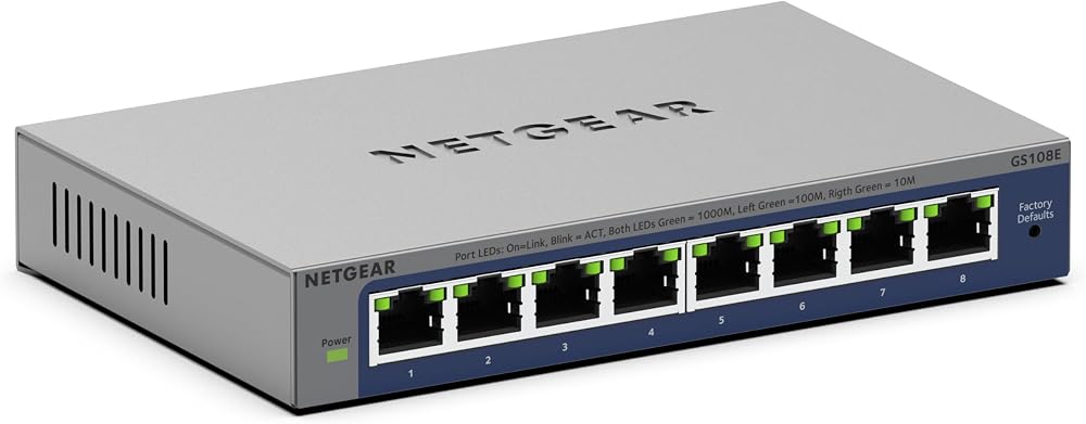 Netgear GS108EV4 8-Port Gigabit Managed Switch VLAN QoS IGMP FANLESS