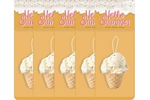 Vanilla Ice-Cream Car Air Freshener (5-Pack) – Sweet & Creamy Scent, Individually Wrapped, Long-Lasting Odor Fighter – For Ca