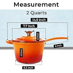Healthy Choices 2 Quart Enameled Cast Iron Sauce