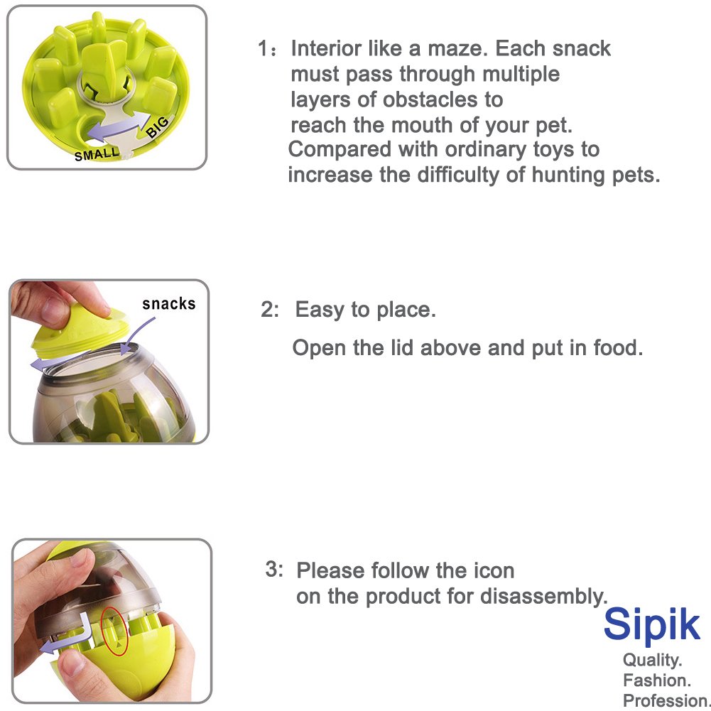 SIPIK Treat Dispensing Dog Toy Dog Toy IQ Treat Ball Pet Food Ball Interactive Treat Kibble Dispensing Dog Food Activity Treat Ball