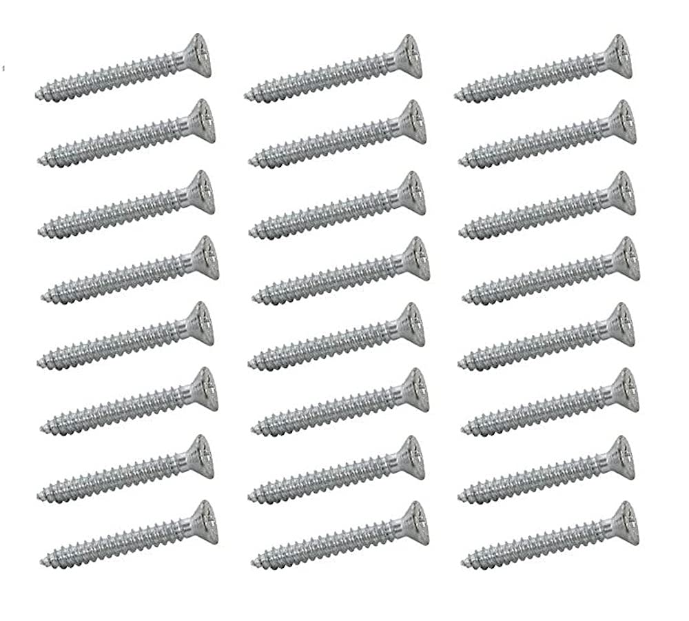 Merriway BH03514 (100 Pcs) Self-Tapping Countersunk Pozi Head Screws, Bright Zinc Plated, 8 x 3/4 inch - Pack of 100 Pieces