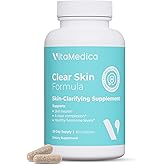 VitaMedica Clear Skin Vitamin Formula | Noncystic Acne Supplement for Skin Clearing | Clear Complexion for Women and Men | Vitamins A, C, E, Selenium, Chromium, and Zinc for Skin Health | 60 Count