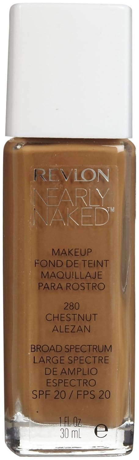 Revlon Nearly Naked Liquid Makeup Broad Spectrum SPF 20, #280 Chestnut, 1 Fluid Ounce