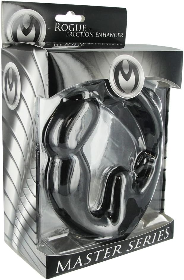Rogue Erection Enhancer Penis Ring with Anal Plug, Black - Image 3