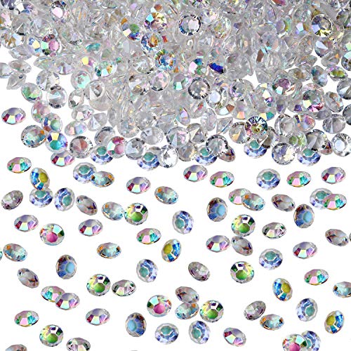 YUEAON 2000pcs AB Color Crystals Acrylic Diamonds Vase Fillers for Table Centerpiece Wedding Bridal Shower Party Decorations,10mm - Thumbnail 6