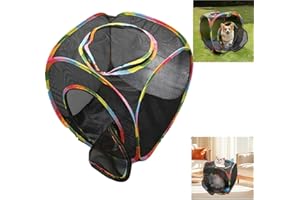 Yeanifeana Cat Cube Tent, Rolling, Mesh Cube for Cats,Folding Pop Open Pet Animal Playpen, Pet Play Cubic Outdoor,Ventilated 