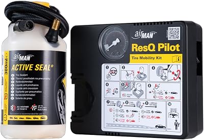 AirMan Tyre Repair Kit with Valve Sealant and Air Compressor - 6mm Seal