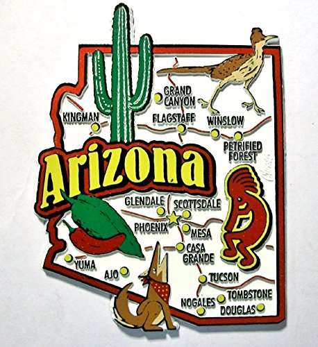 Arizona Jumbo State Map Fridge Magnet