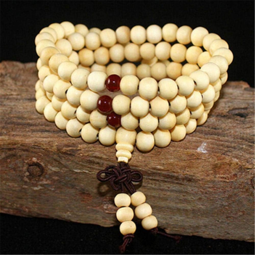 dadi Sandalwood Rosary Bracelets Women Men Jewelry Natural Wood Beaded bracelet home 1pcs,white 2